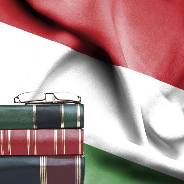 Flaga Węgier z książkami